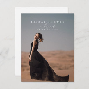 Elegant Minimalist Script Photo Chic Bridal Shower Invitation