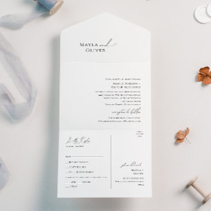 Elegant Minimalist Script Seal and Send All In One Invitation