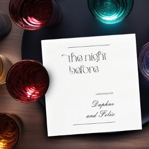 Elegant Minimalist Script The Night Before Napkin