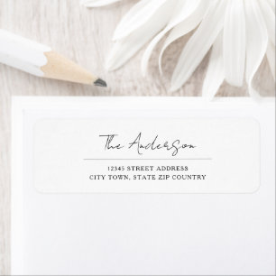Elegant Minimalist Script Wedding Address Label