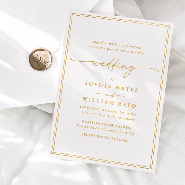 Elegant Minimalist Script Wedding Gold (Creator Uploaded)