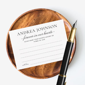 Elegant Minimalist Share a Memory Funeral Card