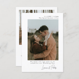 Elegant Minimalist Simple 2-Photo Wedding Invitation