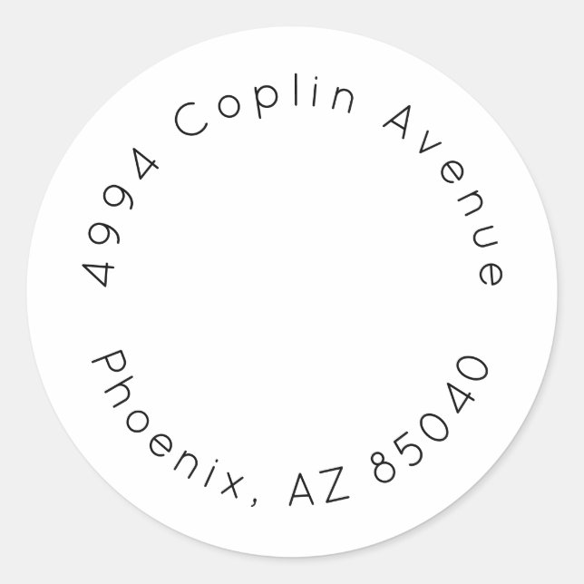 Elegant Minimalist Simple Baby Shower Address Classic Round Sticker (Front)