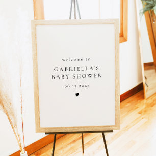 Elegant Minimalist Simple Baby Shower Welcome Poster