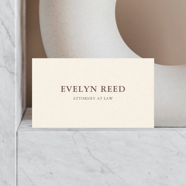 Elegant Minimalist Simple Beige Business Card (Creator Uploaded)