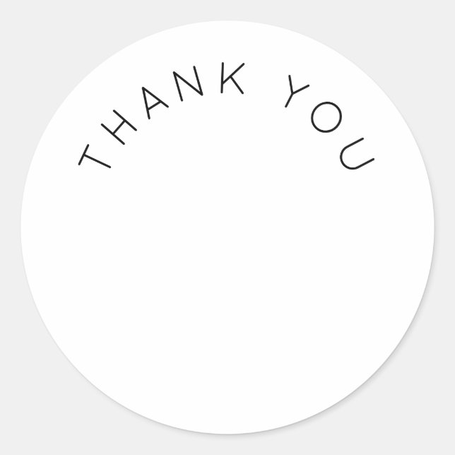 Elegant Minimalist Simple Bridal Shower Thank You Classic Round Sticker (Front)
