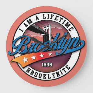 Elegant Minimalist Simple Brooklyn Logo Design Large Clock