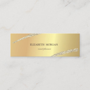 Elegant Minimalist,Simple Gold Glitter Line Mini Business Card