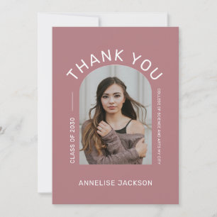 Elegant minimalist simple photo graduation thank you card