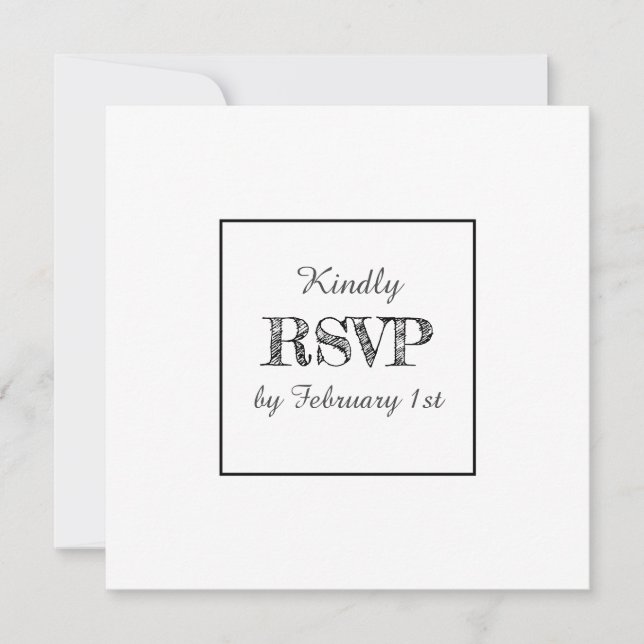 Elegant Minimalist Simple Photo Wedding RSVP  Invitation (Front)