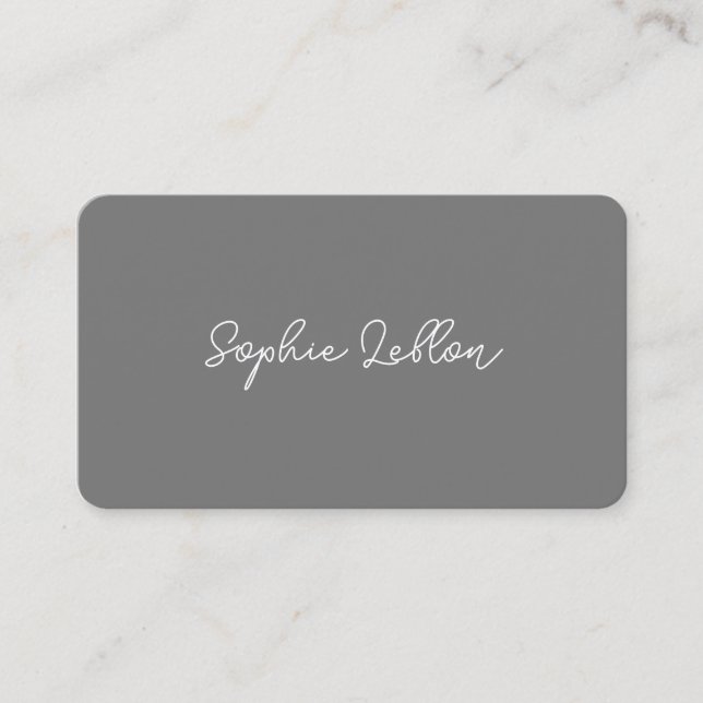Elegant & Minimalist Simple Plain Grey  Business Card (Front)