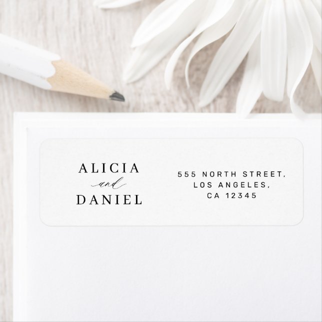 Elegant minimalist simple wedding return address (Insitu)