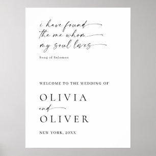 Elegant Minimalist Simple Welcome Wedding Poster