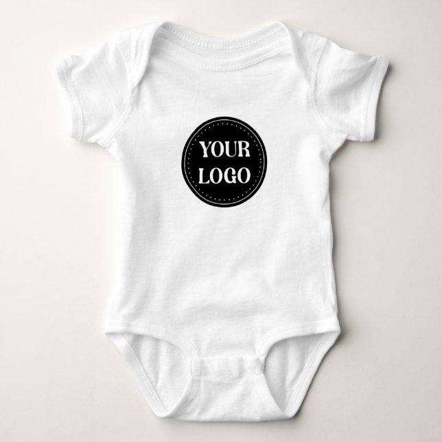Elegant, Minimalist & Sleek Black QR Code Logo  Baby Bodysuit (Front)