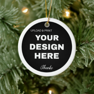 Elegant, Minimalist & Sleek Black QR Code Logo  Ceramic Tree Decoration