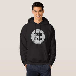 Elegant, Minimalist & Sleek Black QR Code Logo Hoodie