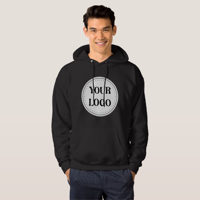 Elegant, Minimalist & Sleek Black QR Code Logo  Hoodie (Front Full)