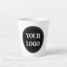 Elegant, Minimalist &amp; Sleek Black QR Code Logo  Latte Mug