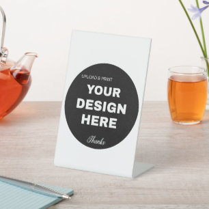 Elegant, Minimalist & Sleek Black QR Code Logo Pedestal Sign