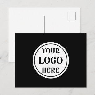 Elegant, Minimalist & Sleek Black QR Code Logo  Postcard
