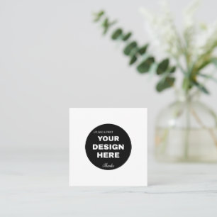 Elegant, Minimalist & Sleek Black QR Code Logo Square Business Card