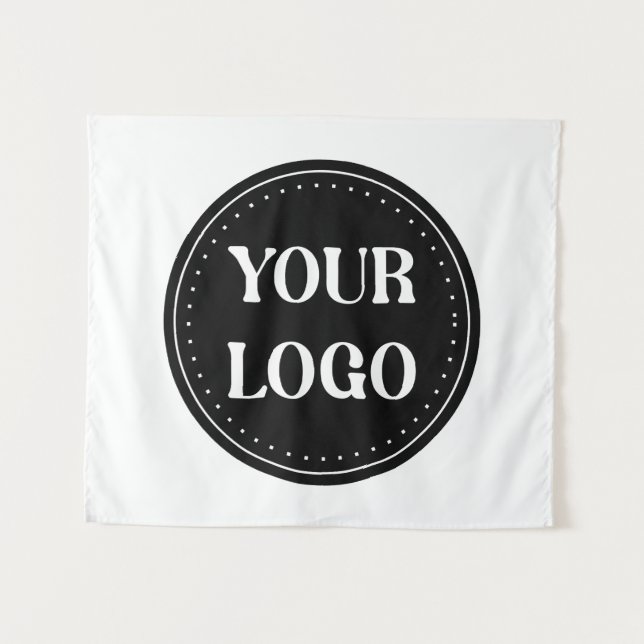 Elegant, Minimalist & Sleek Black QR Code Logo  Tapestry (Front (Horizontal))