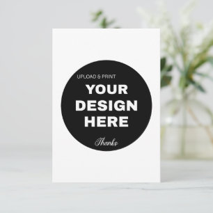 Elegant, Minimalist & Sleek Black QR Code Logo  Thank You Card