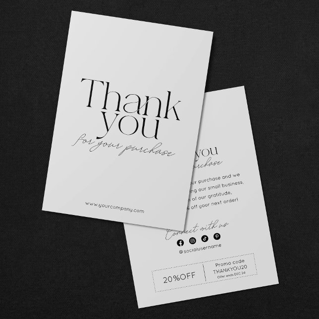 Elegant Minimalist Small Business Coupon Thank You (Creator Uploaded)