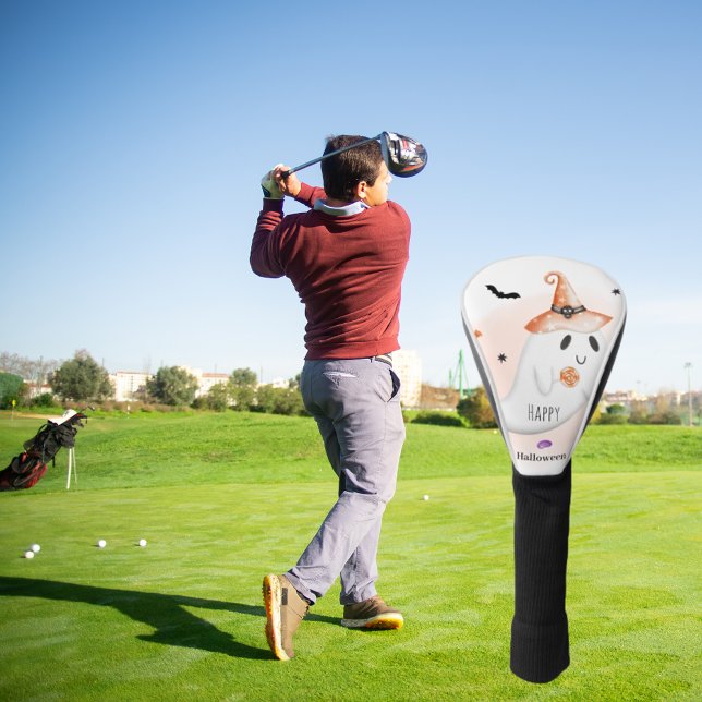 Elegant Minimalist Snoopy: Happy Halloween Pink Golf Head Cover (Creator Uploaded)