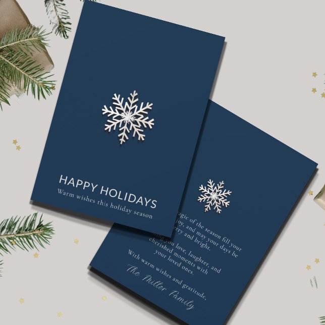 Elegant Minimalist Snowflake Holiday Card (Creator Uploaded)