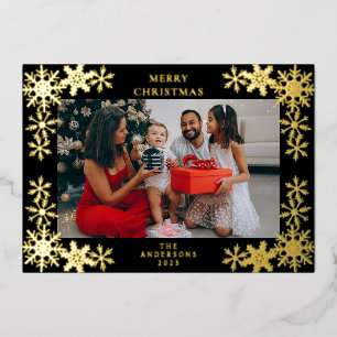 Elegant Minimalist Snowflakes Christmas Family