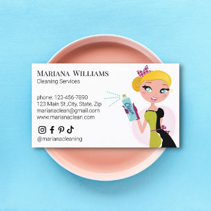 elegant minimalist social media cleaning services  business card