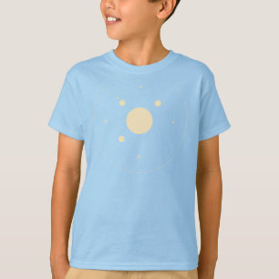 Elegant Minimalist Solar System Planets and Stars T-Shirt
