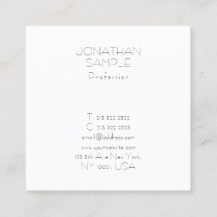 Elegant Minimalist Square Modern Luxury Plain Business Card