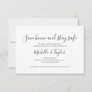 Elegant Minimalist Stay home and stay safe Card