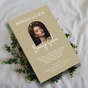 Elegant minimalist tan beauty salon flyer