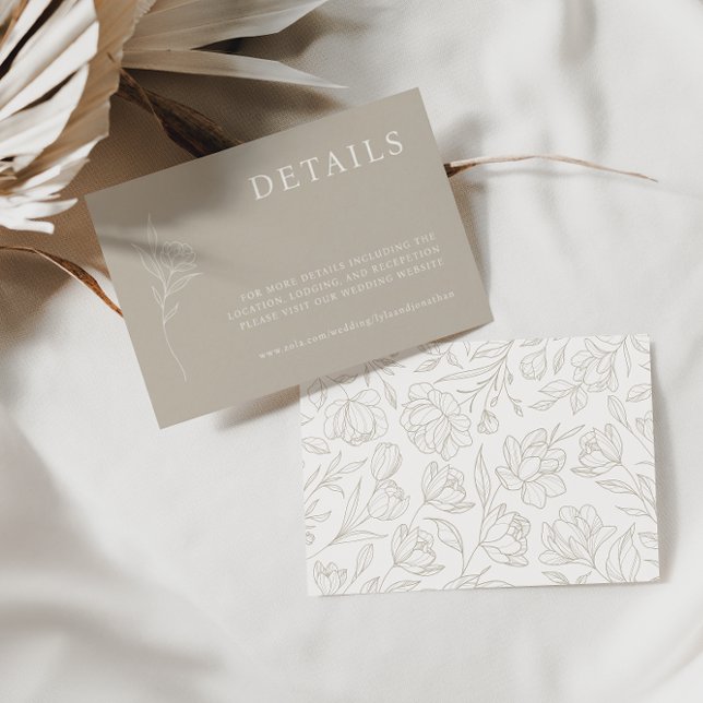 Elegant Minimalist Taupe & Ivory Detail Cards (Creator Uploaded)