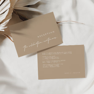 Elegant Minimalist Taupe Wedding Enclosure Cards