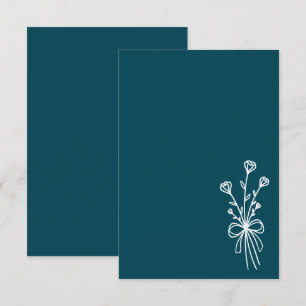 Elegant Minimalist Teal Wedding Invitation