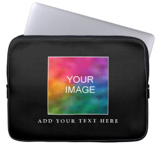 Elegant Minimalist Template Upload Photo Image Laptop Sleeve