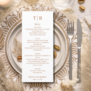 Elegant Minimalist Terracota Text Wedding  Menu