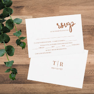 Elegant Minimalist Terracotta Wedding RSVP Card