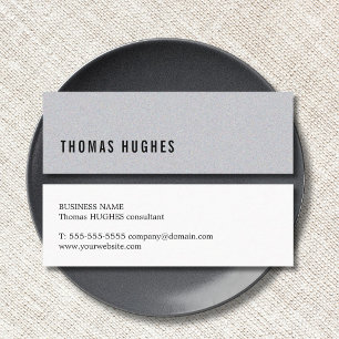Elegant Minimalist Texture Grey Consultant Mini Business Card