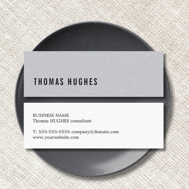Elegant Minimalist Texture Grey Consultant Mini Business Card (Creator Uploaded)