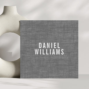 Elegant Minimalist Texture Grey White Consultant Square Business Card