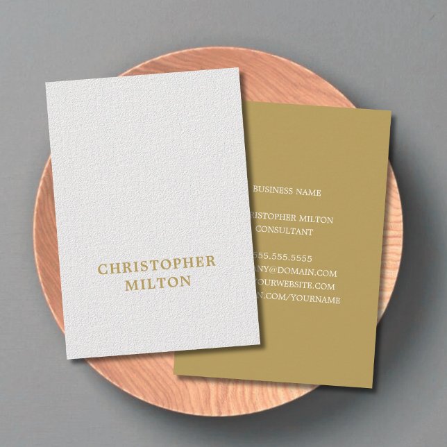 Elegant Minimalist Texture White Brown Consultant Business Card (Creator Uploaded)