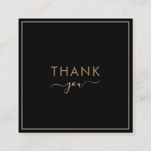 Elegant Minimalist Thank You Frame Border Discount Square Business Card