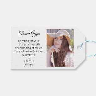 elegant minimalist thank you graduation photo chic gift tags