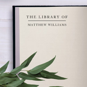 Elegant Minimalist The Library Of Custom Name Rubber Stamp